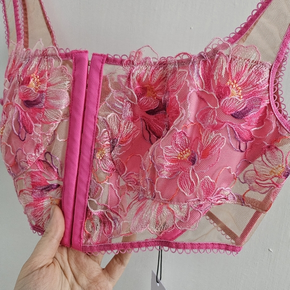 NWT For Love & Lemons Hibiscus Embroidery Bustier - Picture 3 of 7